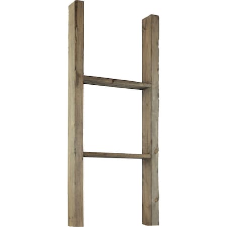 Ekena Millwork 15"W x 36"H x 3 1/2"D Vintage Farmhouse 2 Rung Ladder, Barnwood Decor Collection, Pebble Grey DECR015X036X04LDRPG